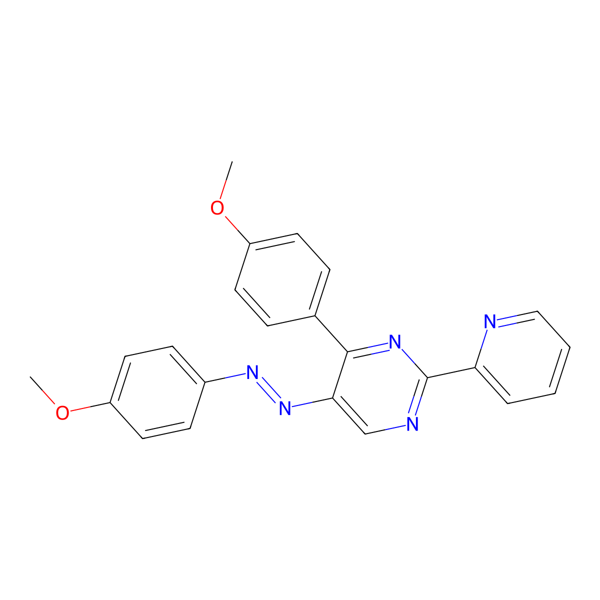 4-(4-Methoxyphenyl)-5-[2-(4-methoxyphenyl)diazenyl]-2-(2-pyridinyl)pyrimidine molecular structure, CAS 339279-56-0