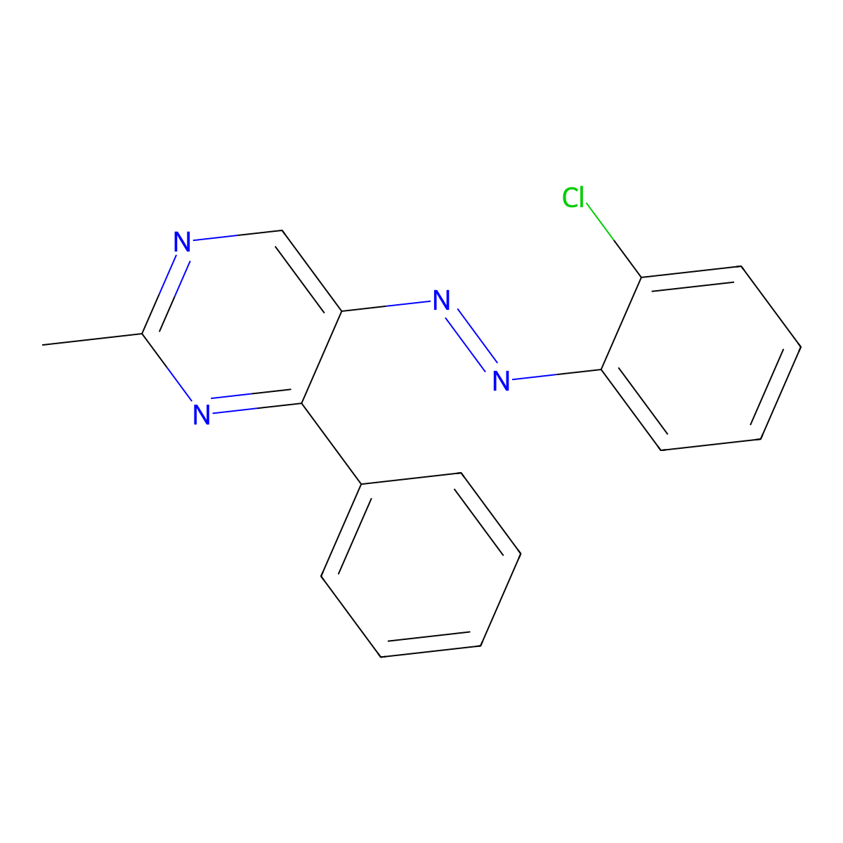 5-[2-(2-Chlorophenyl)diazenyl]-2-methyl-4-phenylpyrimidine molecular structure, CAS 339279-59-3