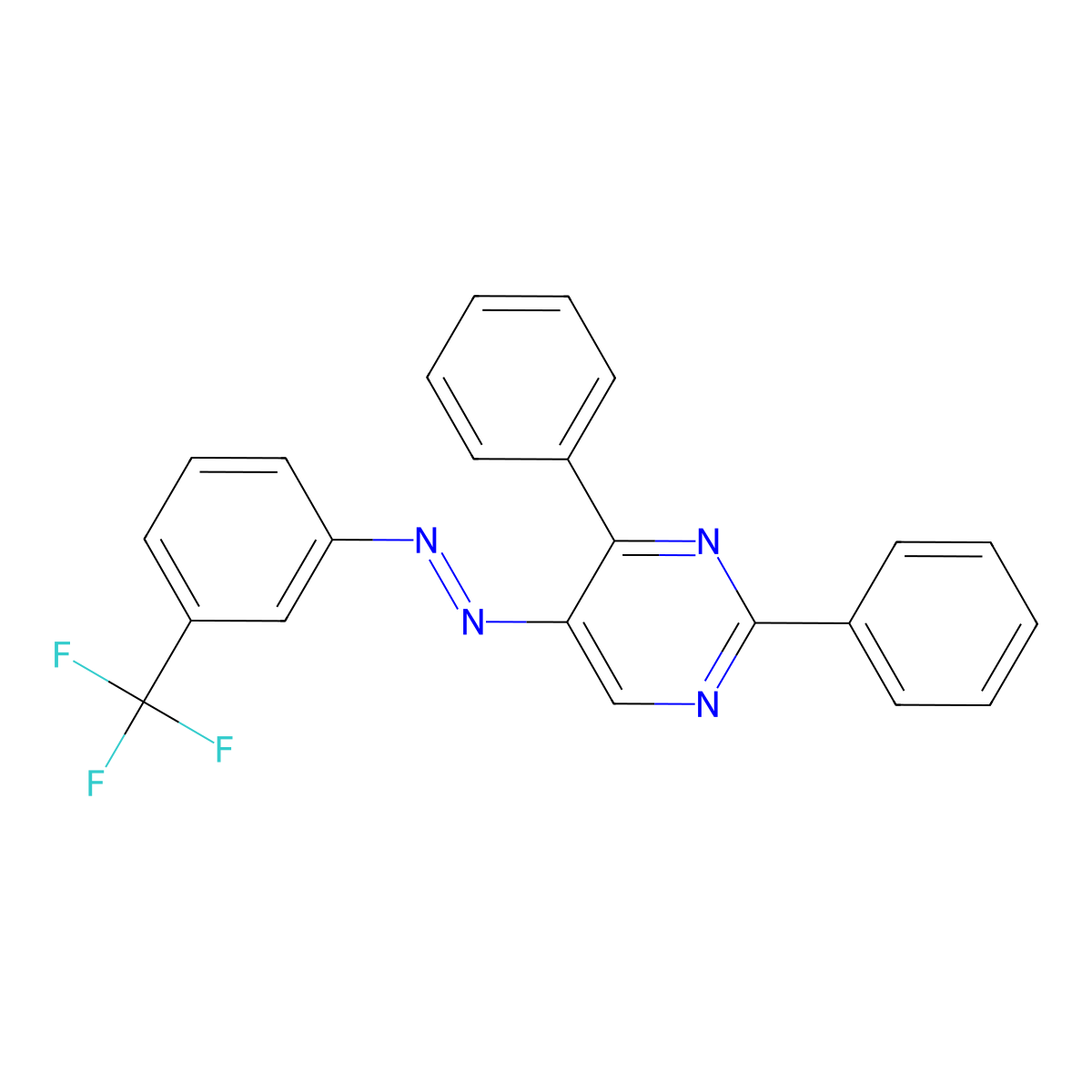 (2,4-Diphenylpyrimidin-5-yl)-[3-(trifluoromethyl)phenyl]diazene molecular structure, CAS 339279-62-8