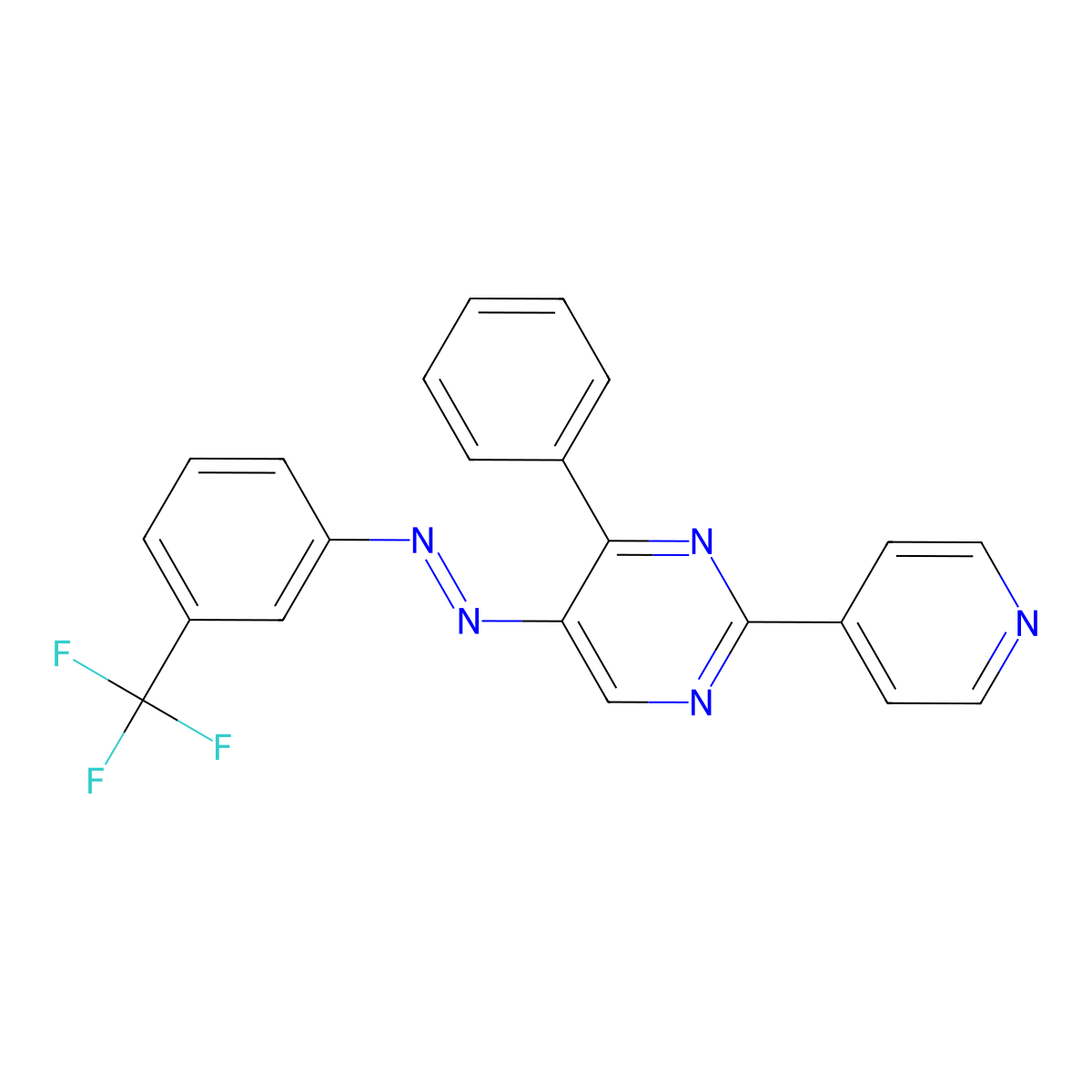 4-Phenyl-2-(4-pyridinyl)-5-{2-[3-(trifluoromethyl)phenyl]diazenyl}pyrimidine molecular structure, CAS 339279-71-9
