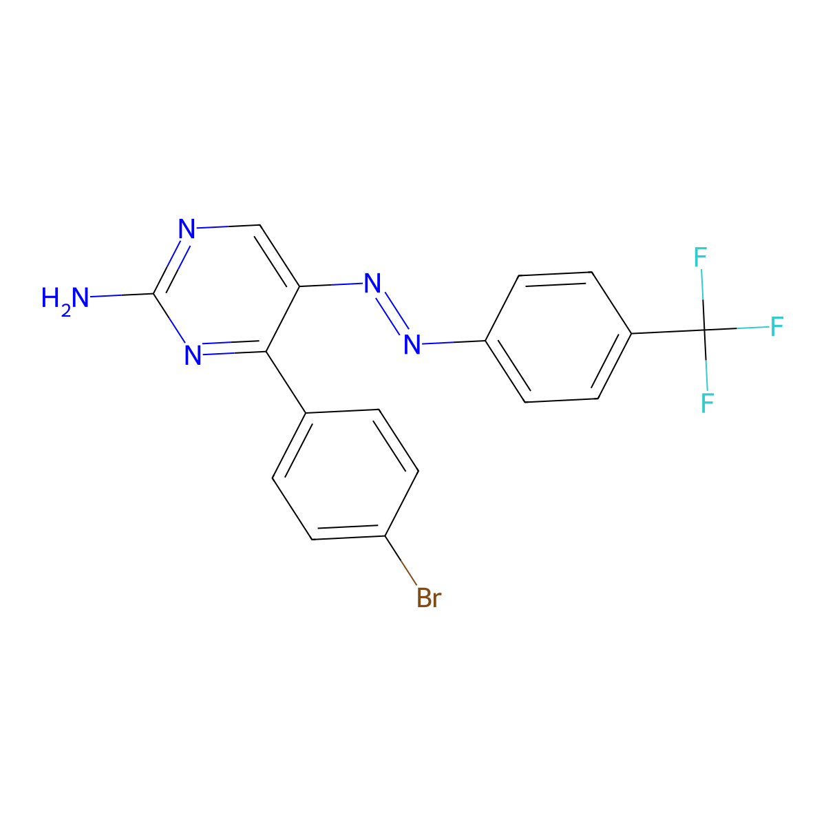 4-(4-Bromophenyl)-5-{2-[4-(trifluoromethyl)phenyl]diazenyl}-2-pyrimidinamine molecular structure, CAS 339279-72-0