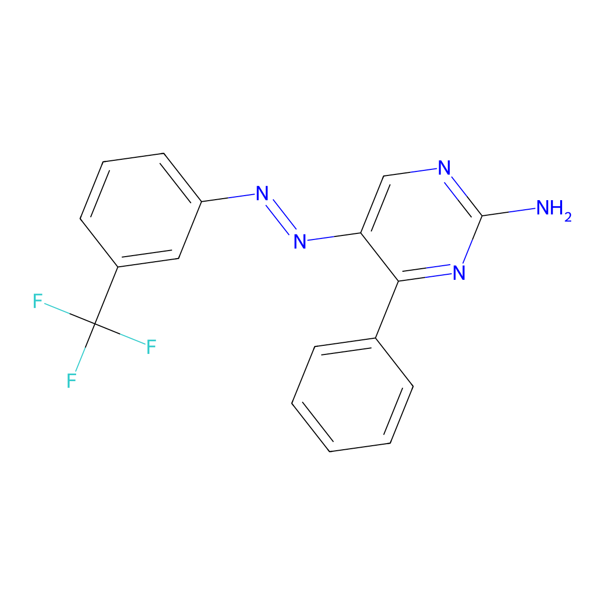 4-Phenyl-5-{2-[3-(trifluoromethyl)phenyl]diazenyl}-2-pyrimidinamine molecular structure, CAS 339279-75-3