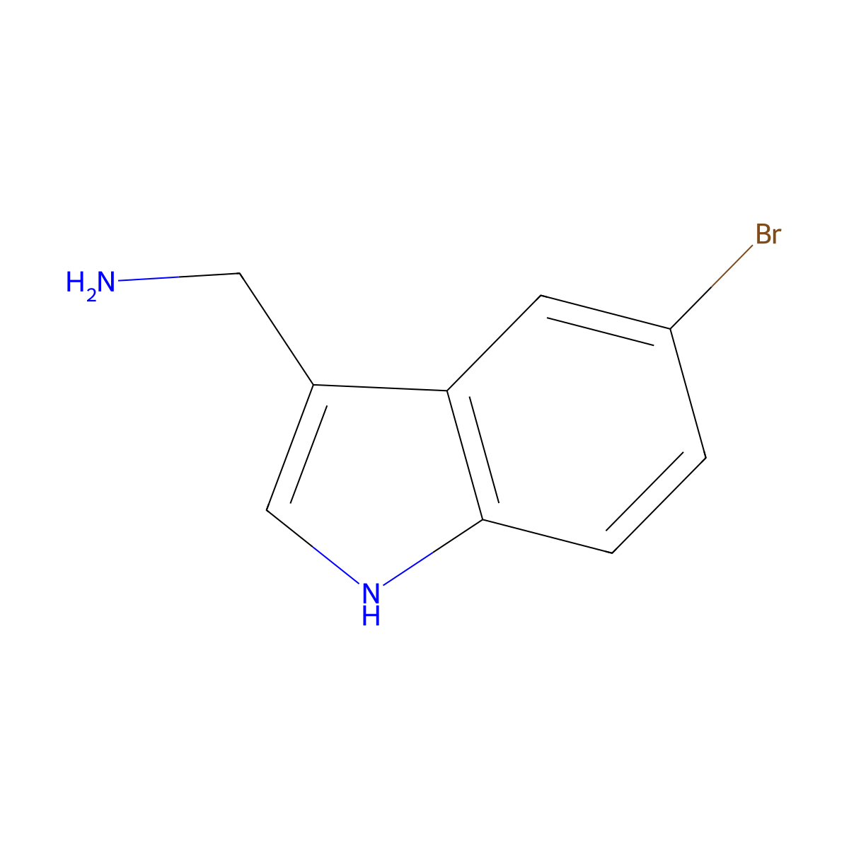 (5-bromo-1H-indol-3-yl)methanamine molecular structure, CAS 339282-65-4