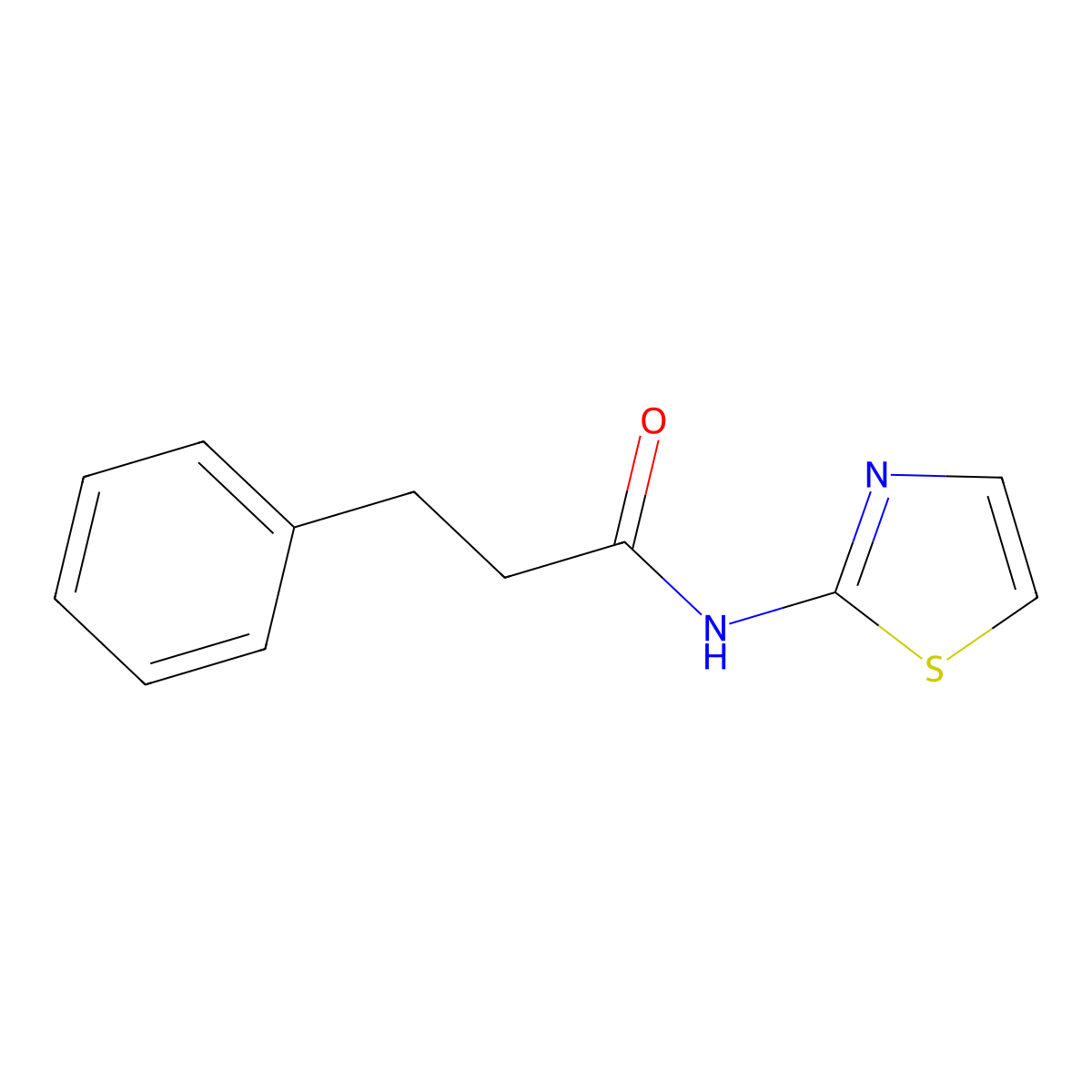 3-Phenyl-N-(1,3-thiazol-2-yl)propanamide molecular structure, CAS 339282-90-5