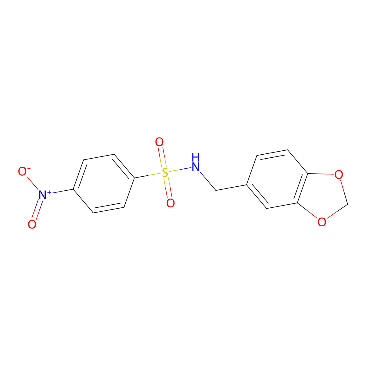N-(1,3-Benzodioxol-5-ylmethyl)-4-nitrobenzenesulfonamide molecular structure, CAS 339282-92-7