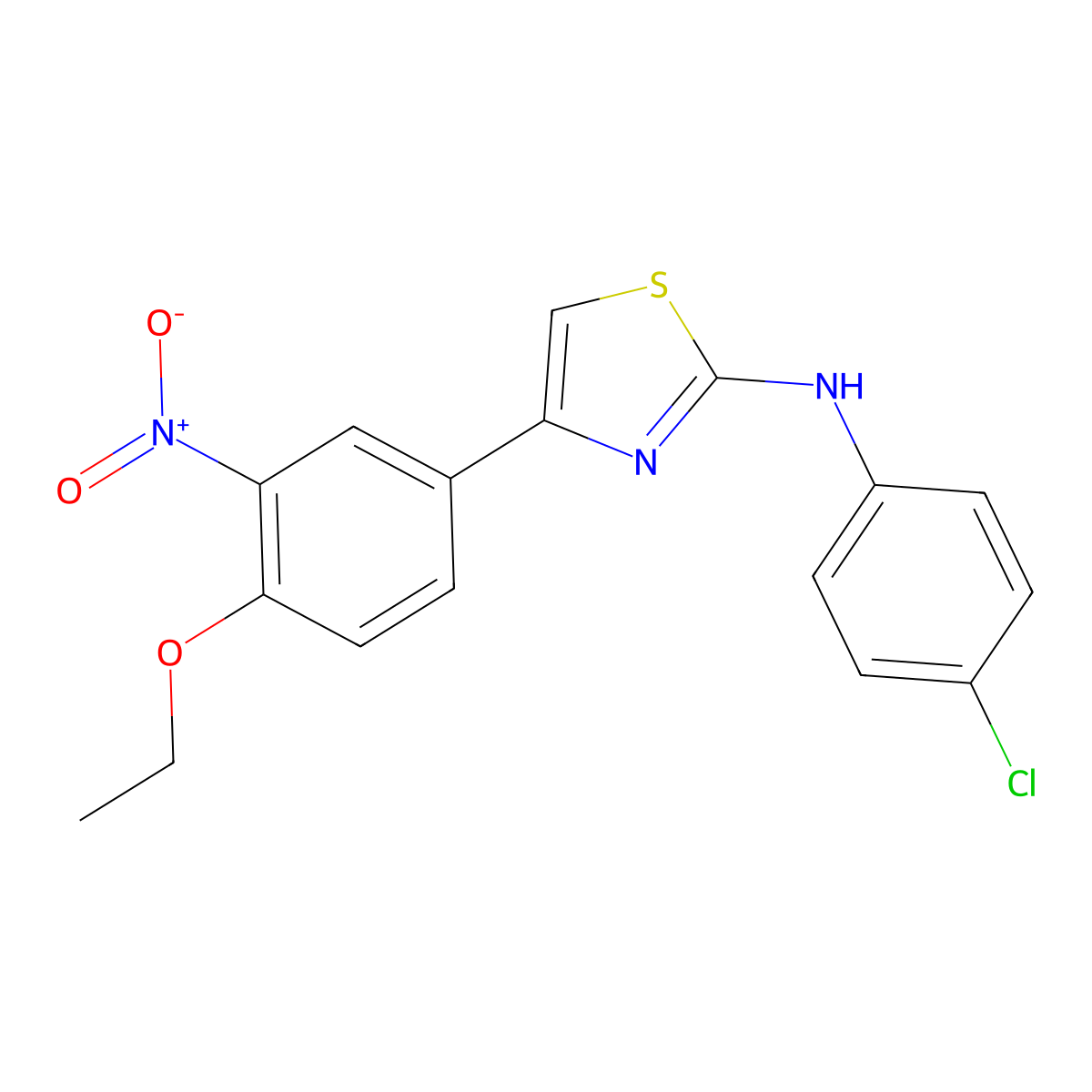 N-(4-chlorophenyl)-4-(4-ethoxy-3-nitrophenyl)-1,3-thiazol-2-amine molecular structure, CAS 339284-89-8