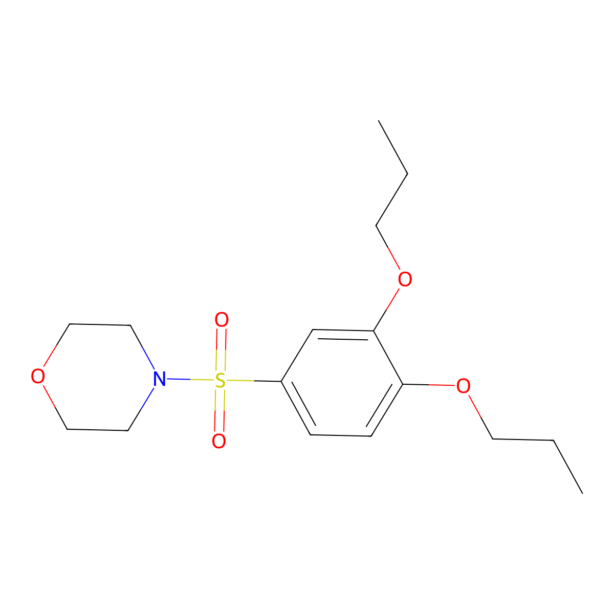 4-[(3,4-Dipropoxyphenyl)sulfonyl]morpholine molecular structure, CAS 339285-41-5