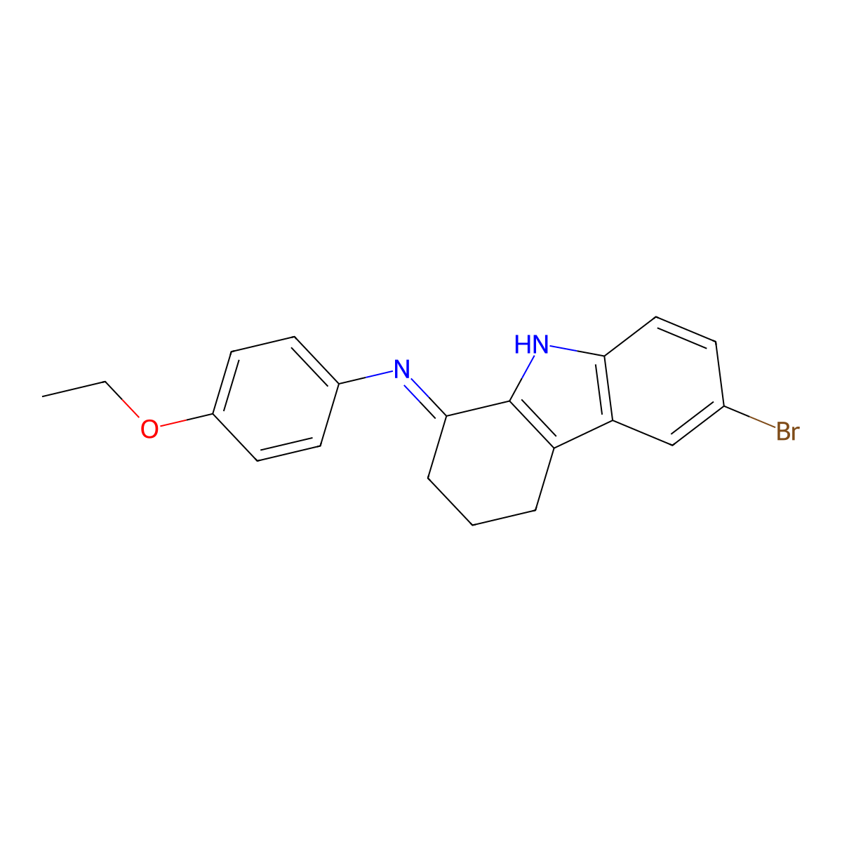 N-[(1E)-6-bromo-2,3,4,9-tetrahydro-1H-carbazol-1-ylidene]-4-ethoxyaniline molecular structure, CAS 339285-53-9