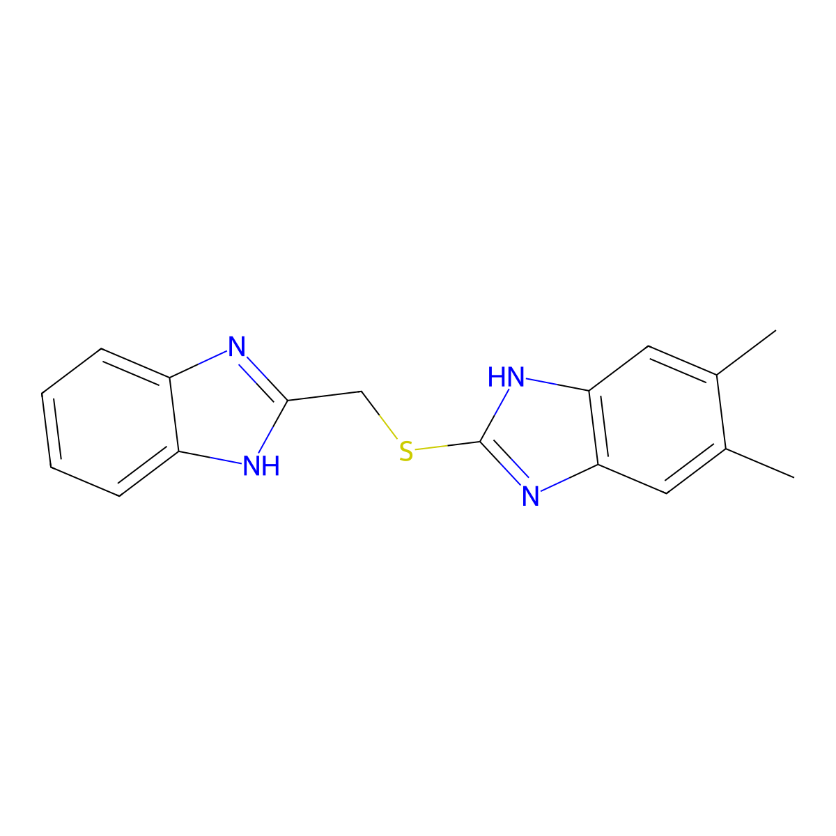 2-[(1H-benzimidazol-2-ylmethyl)sulfanyl]-5,6-dimethyl-1H-benzimidazole molecular structure, CAS 339285-84-6
