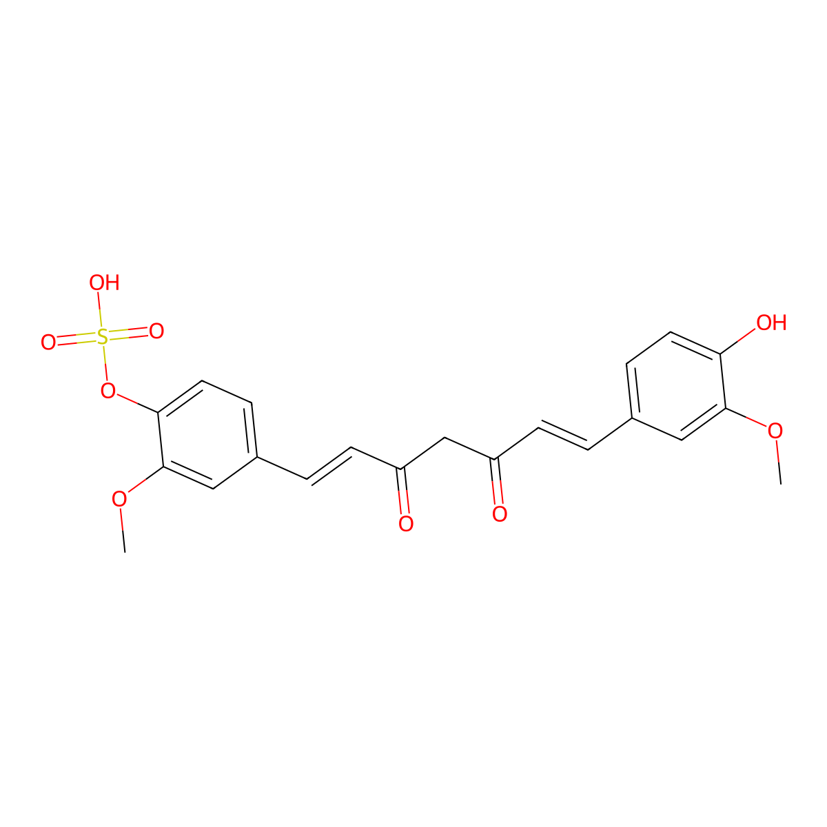 Curcumin sulfate molecular structure, CAS 339286-19-0