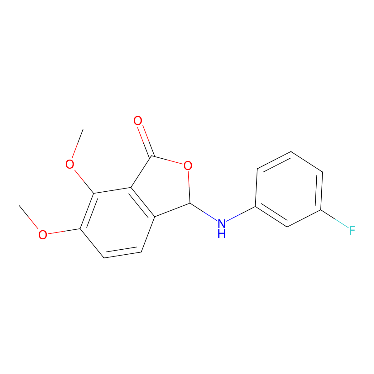 3-(3-Fluoro-phenylamino)-6,7-dimethoxy-3H-isobenzofuran-1-one molecular structure, CAS 339287-21-7
