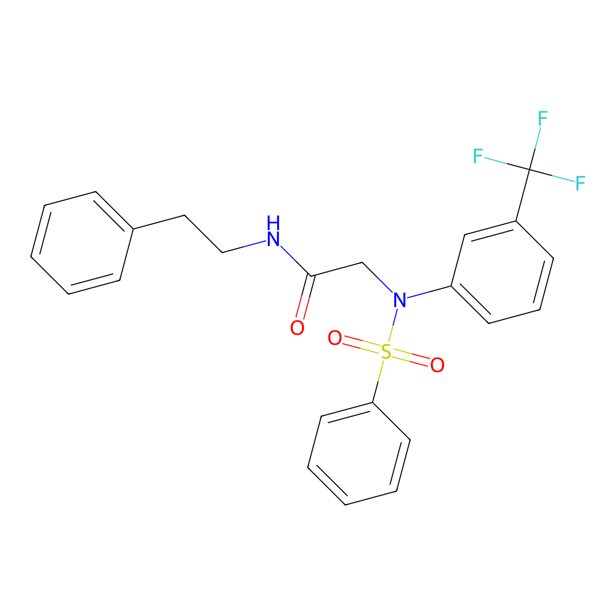 N-(2-phenylethyl)-2-[(phenylsulfonyl)-3-(trifluoromethyl)anilino]acetamide molecular structure, CAS 339287-88-6