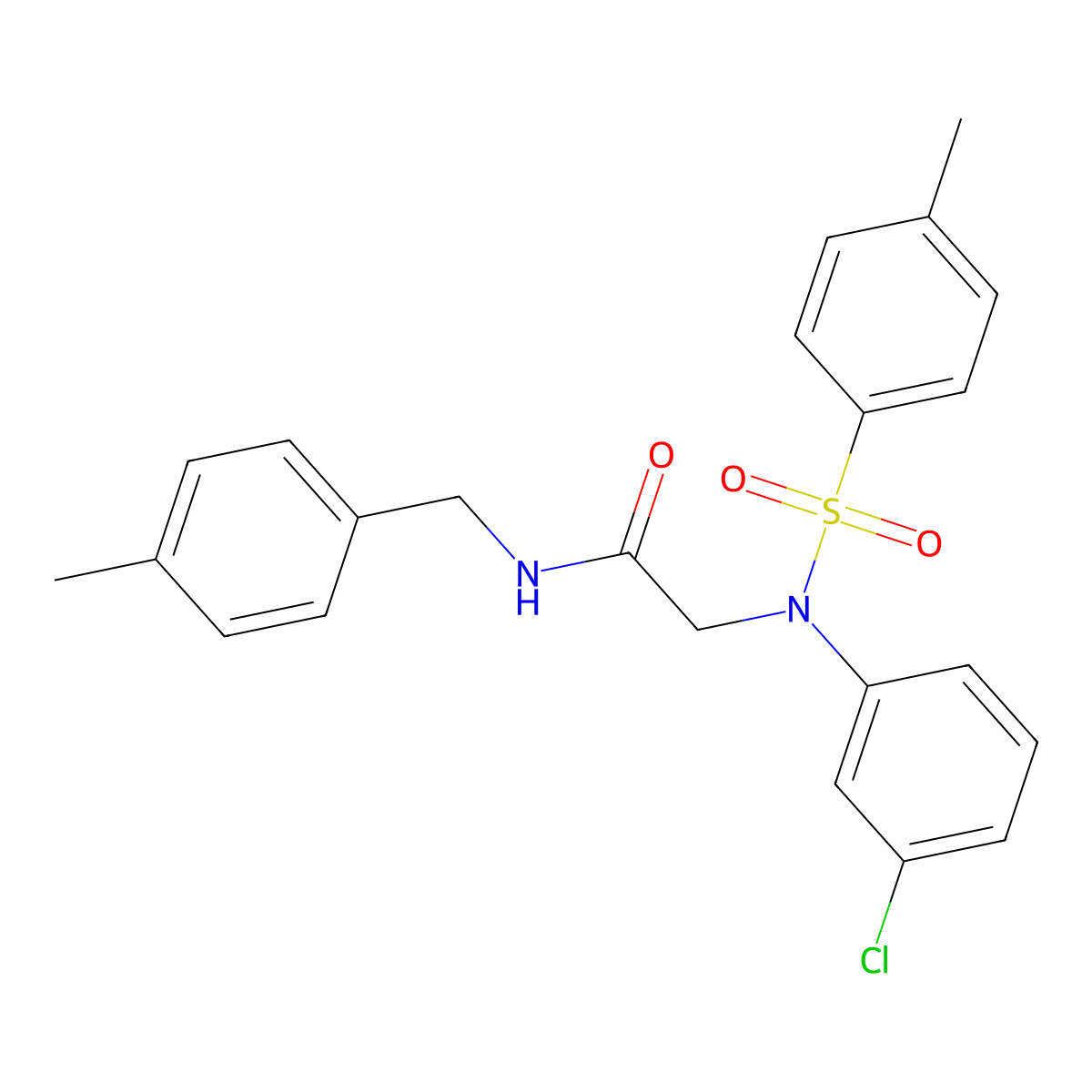 2-(3-chloro-N-(4-methylphenyl)sulfonylanilino)-N-[(4-methylphenyl)methyl]acetamide molecular structure, CAS 339288-03-8
