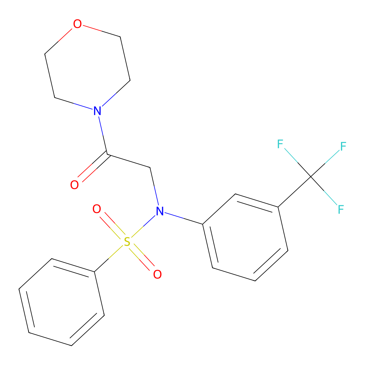 N-(2-morpholin-4-yl-2-oxoethyl)-N-[3-(trifluoromethyl)phenyl]benzenesulfonamide molecular structure, CAS 339288-06-1