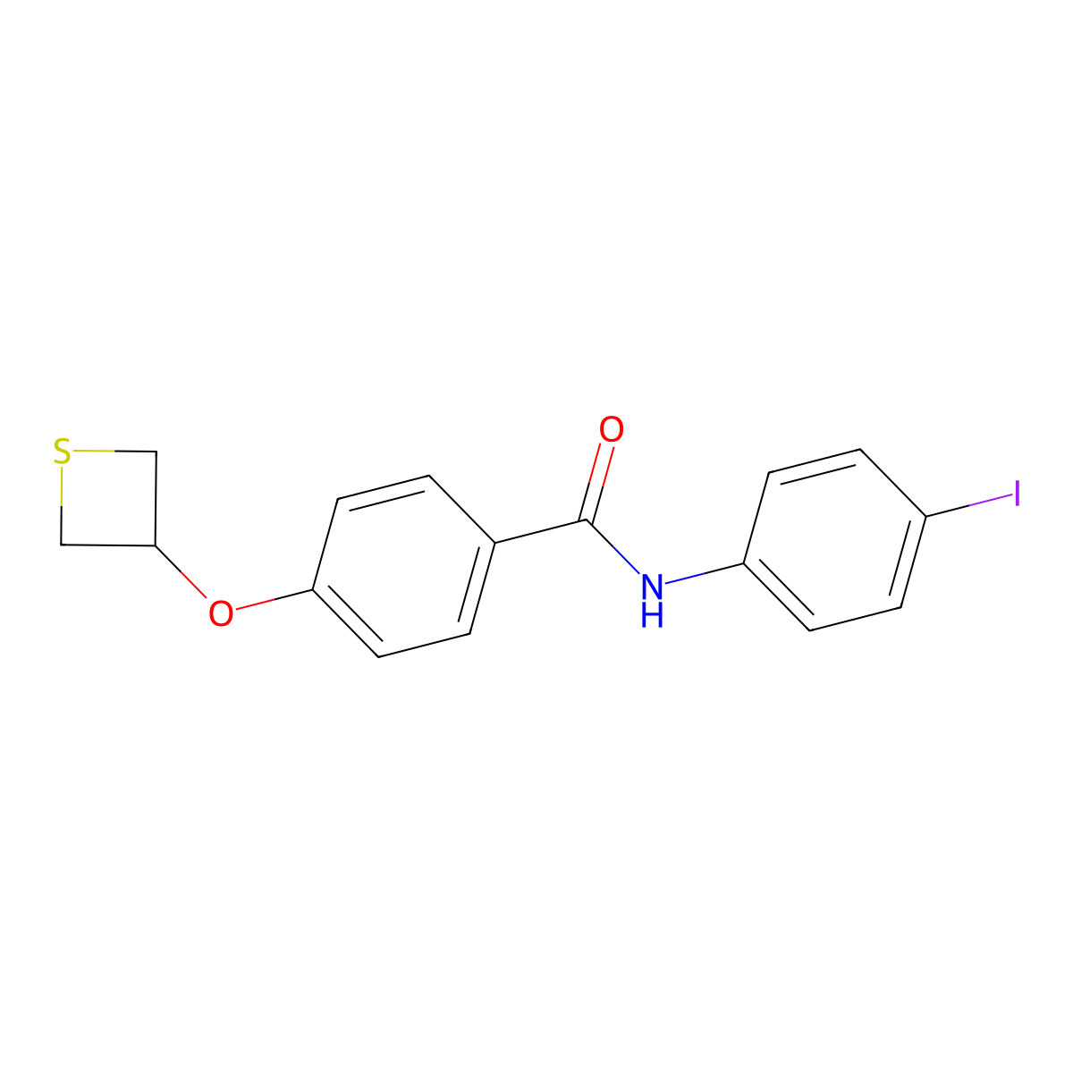N-(4-iodophenyl)-4-(thietan-3-yloxy)benzamide molecular structure, CAS 339288-81-2