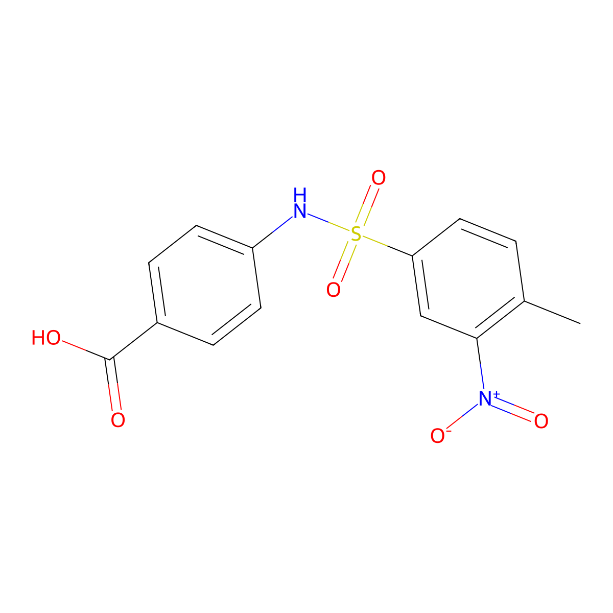 4-(4-Methyl-3-nitrobenzenesulfonamido)benzoic acid molecular structure, CAS 339289-02-0