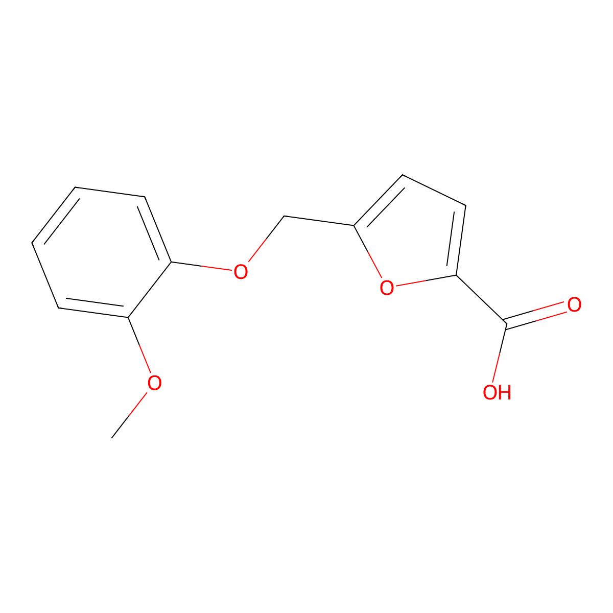 5-(2-Methoxyphenoxymethyl)furan-2-carboxylic acid molecular structure, CAS 339292-54-5