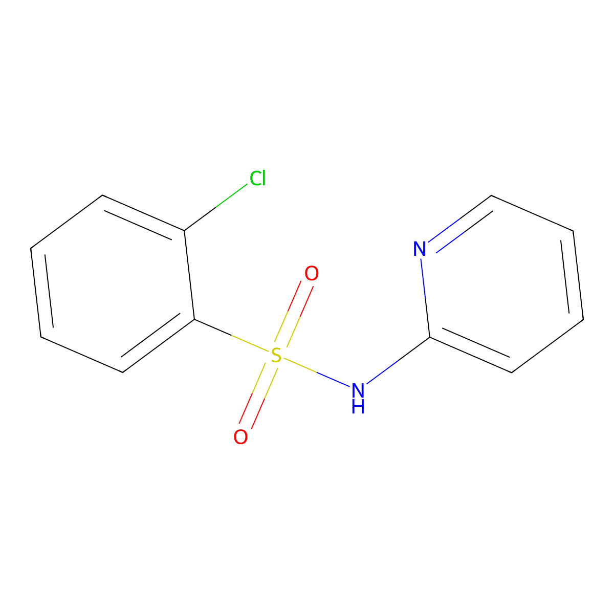 2-chloro-N-(pyridin-2-yl)benzenesulfonamide molecular structure, CAS 339292-55-6