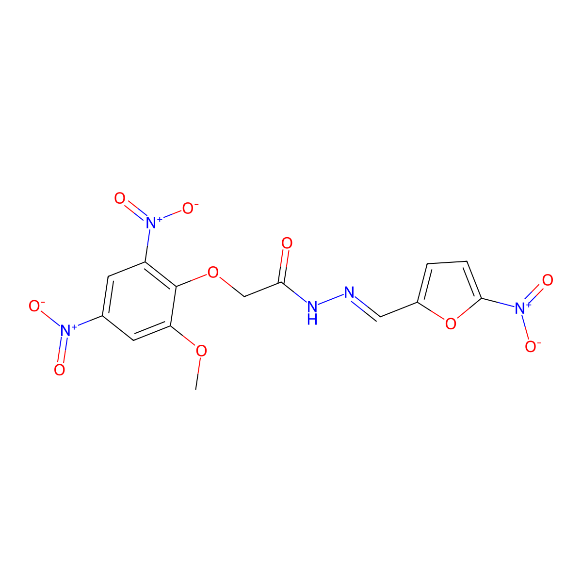 2-(2-Methoxy-4,6-dinitrophenoxy)-N'-[(5-nitrofuran-2-yl)methylidene]acetohydrazide molecular structure, CAS 339293-47-9