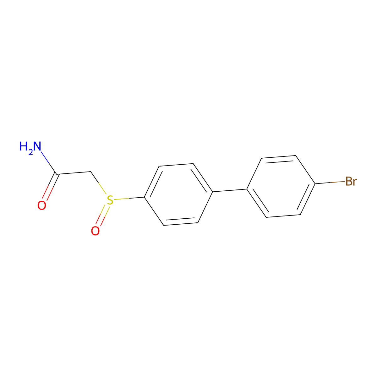 2-((4'-Bromo-[1,1'-biphenyl]-4-yl)sulfinyl)acetamide molecular structure, CAS 3393-79-1