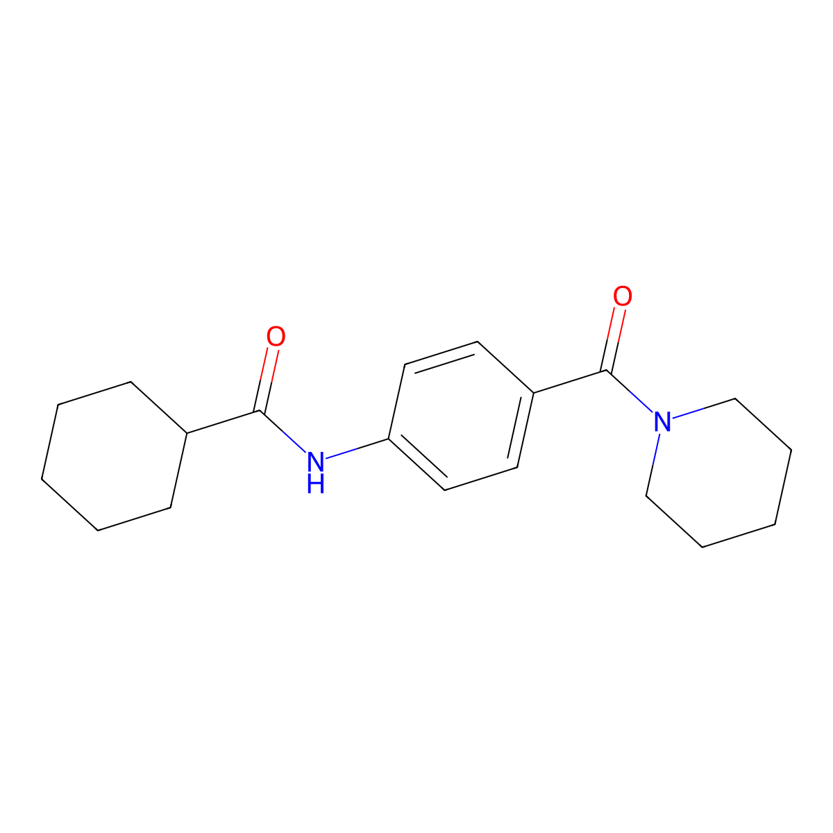 N-[4-(1-piperidinylcarbonyl)phenyl]cyclohexanecarboxamide molecular structure, CAS 339302-14-6
