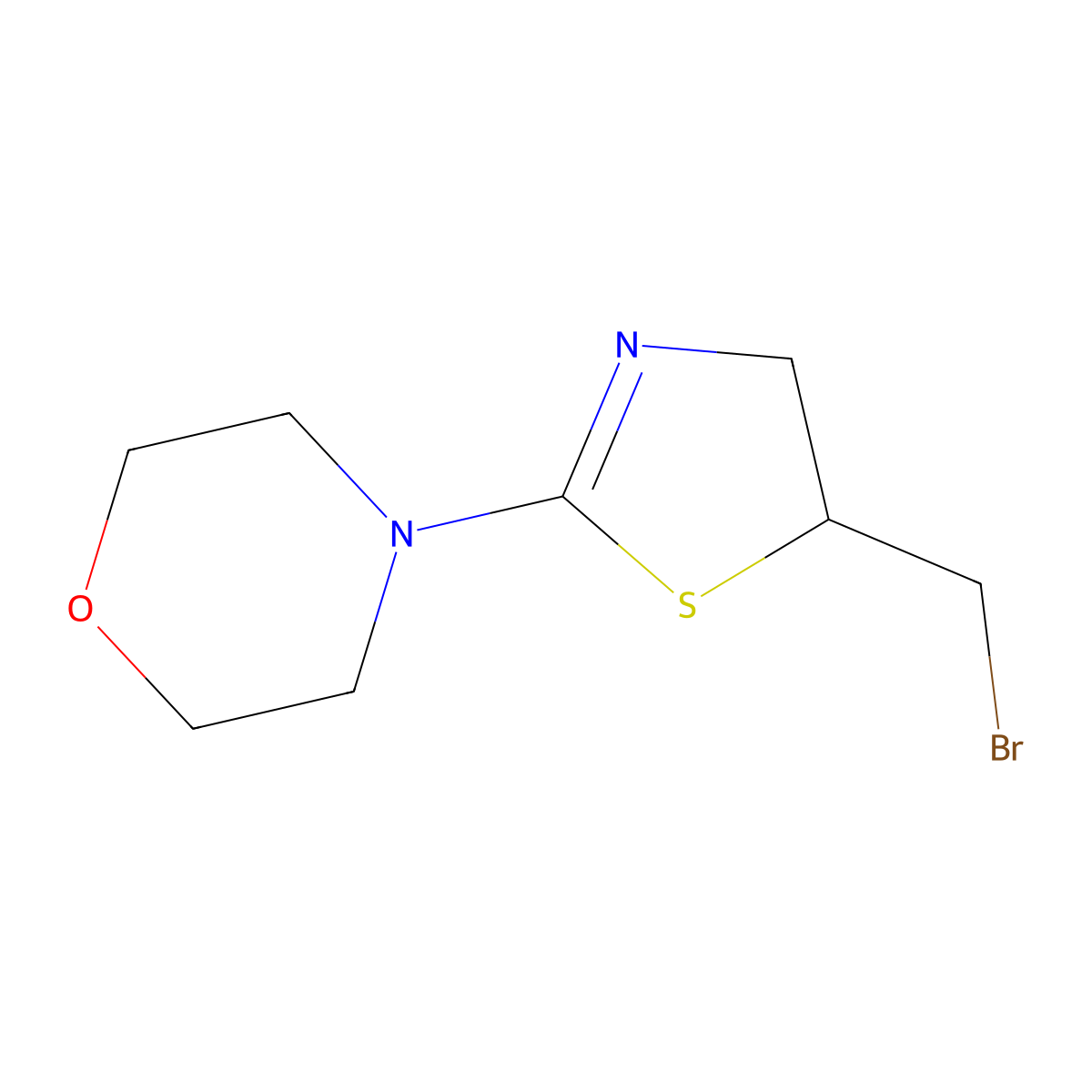 4-(5-(Bromomethyl)-4,5-dihydrothiazol-2-yl)morpholine molecular structure, CAS 339302-67-9