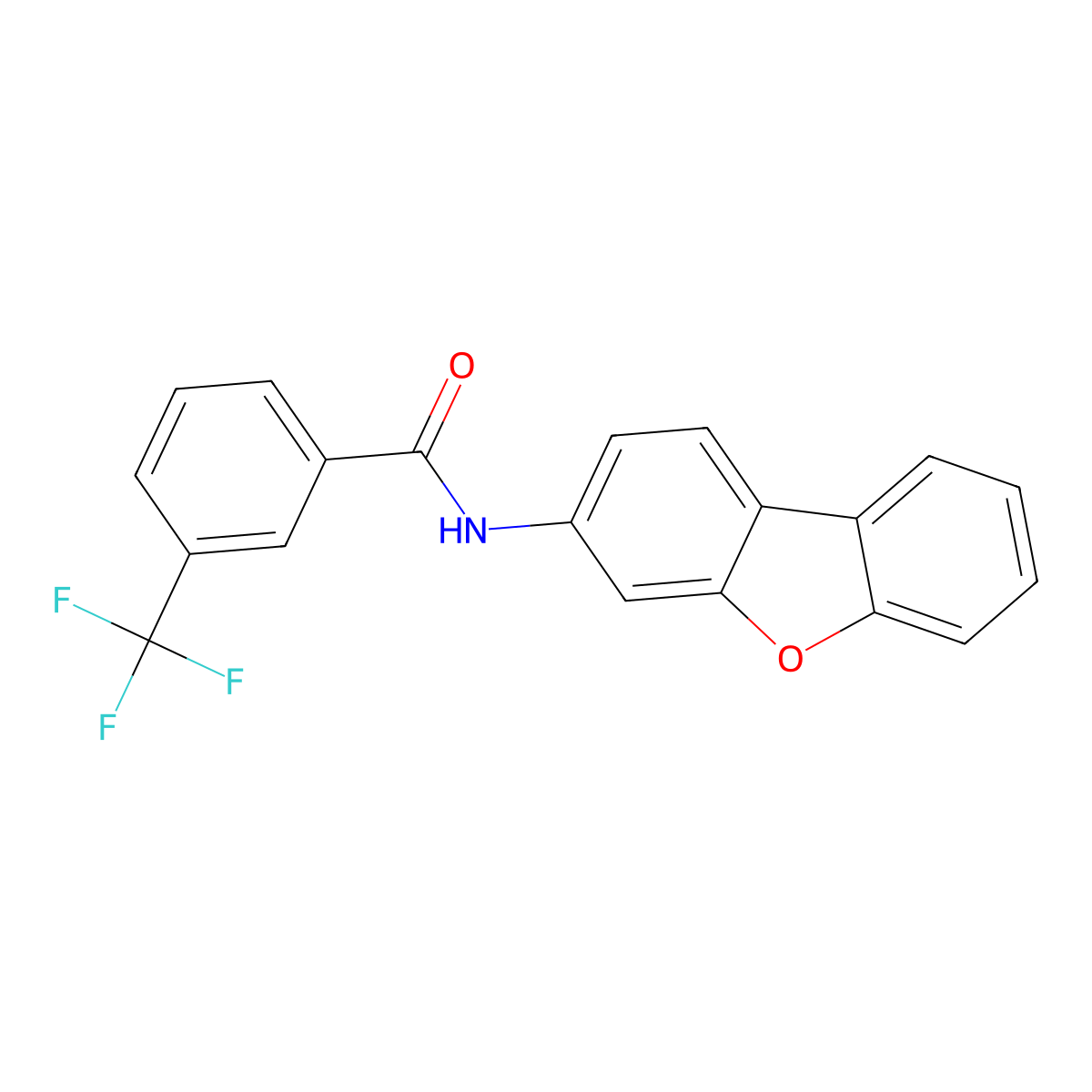 N-dibenzofuran-3-yl-3-(trifluoromethyl)benzamide molecular structure, CAS 339302-96-4
