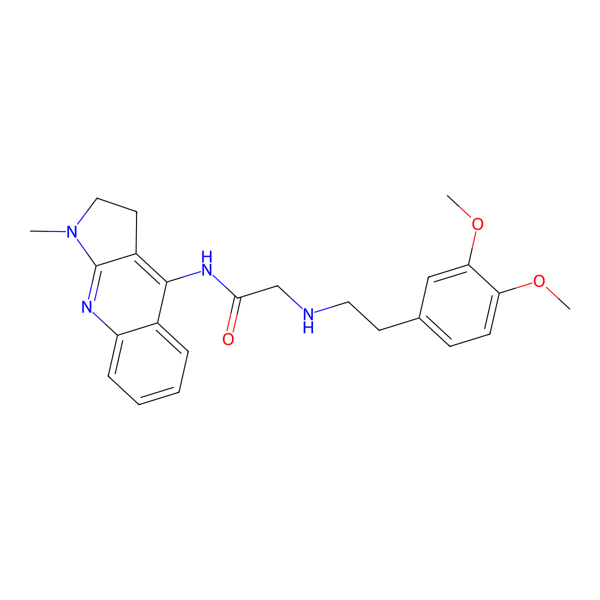 2-[2-(3,4-dimethoxyphenyl)ethylamino]-N-(1-methyl-2,3-dihydropyrrolo[2,3-b]quinolin-4-yl)acetamide molecular structure, CAS 339303-15-0