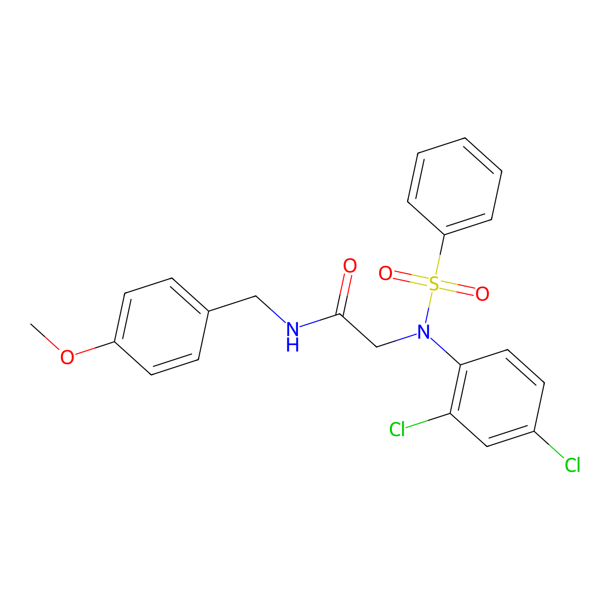 2-[N-(benzenesulfonyl)-2,4-dichloroanilino]-N-[(4-methoxyphenyl)methyl]acetamide molecular structure, CAS 339303-98-9