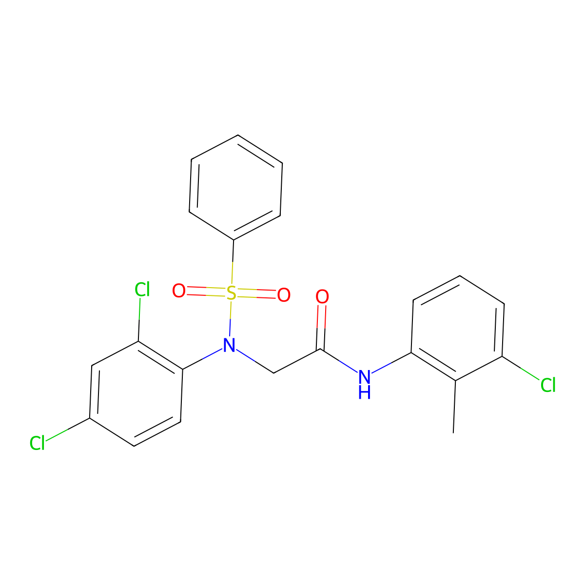 2-[N-(benzenesulfonyl)-2,4-dichloroanilino]-N-(3-chloro-2-methylphenyl)acetamide molecular structure, CAS 339303-99-0