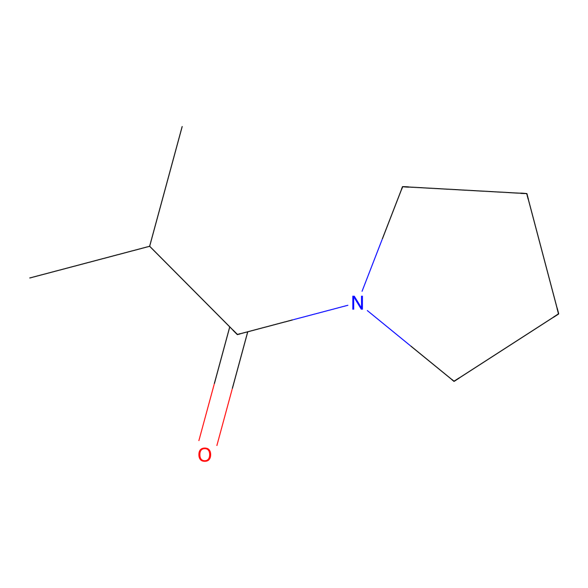 1-Propanone, 2-methyl-1-(1-pyrrolidinyl)- molecular structure, CAS 33931-47-4