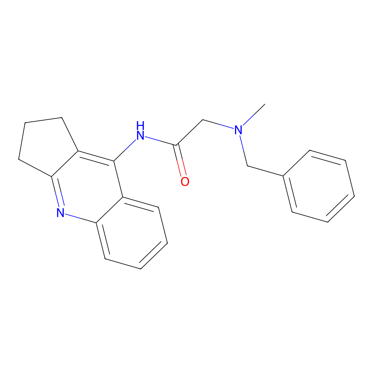 2-(Benzyl(methyl)amino)-N-(2,3-dihydro-1H-cyclopenta[b]quinolin-9-yl)acetamide molecular structure, CAS 339310-56-4