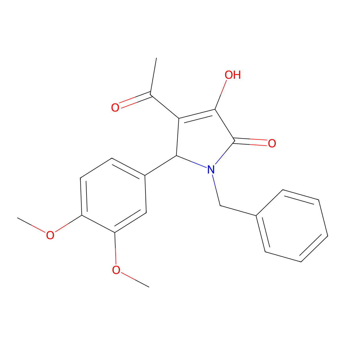 4-acetyl-1-benzyl-5-(3,4-dimethoxyphenyl)-3-hydroxy-1,5-dihydro-2H-pyrrol-2-one molecular structure, CAS 339310-85-9