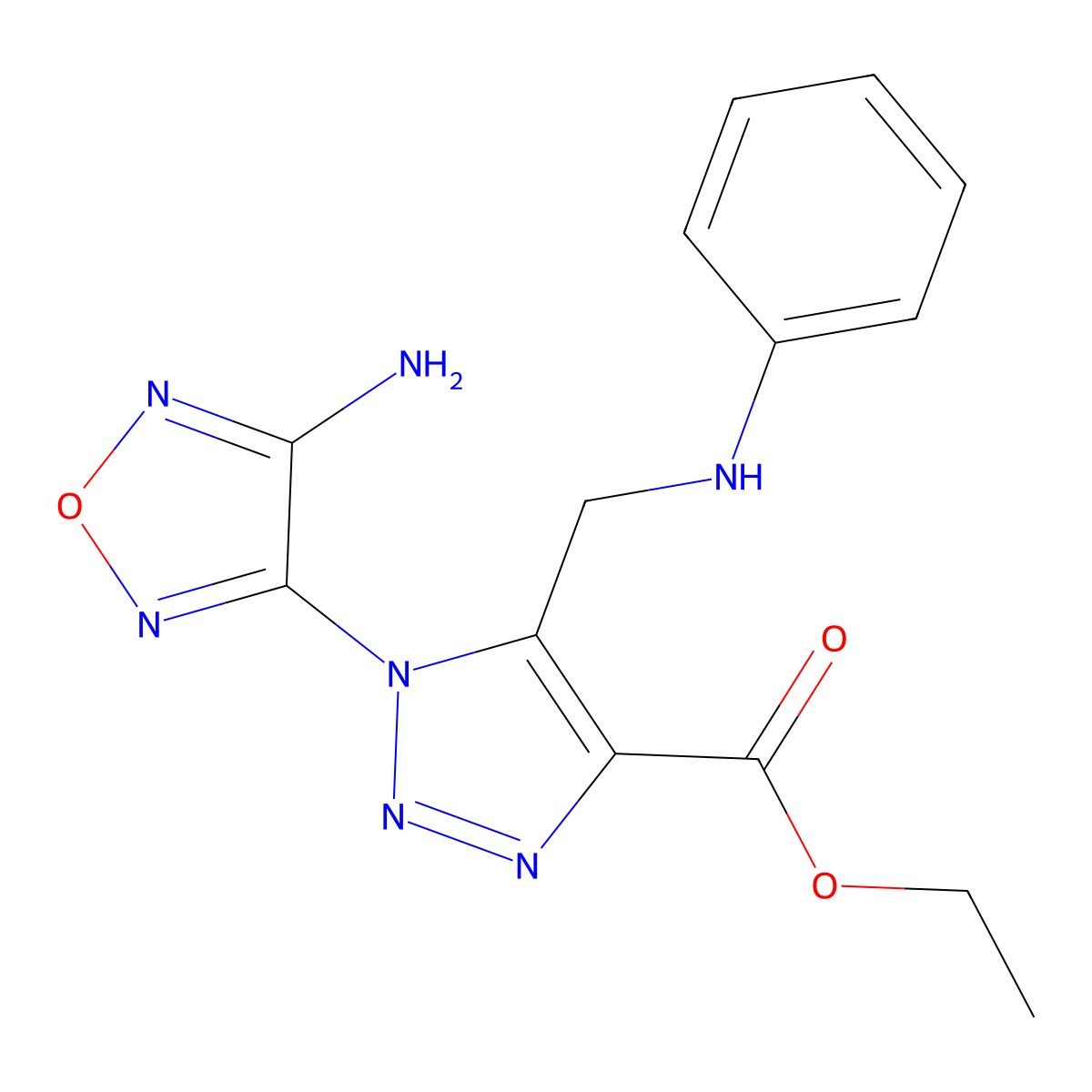 ethyl 1-(4-amino-1,2,5-oxadiazol-3-yl)-5-(anilinomethyl)-1H-1,2,3-triazole-4-carboxylate molecular structure, CAS 339311-49-8