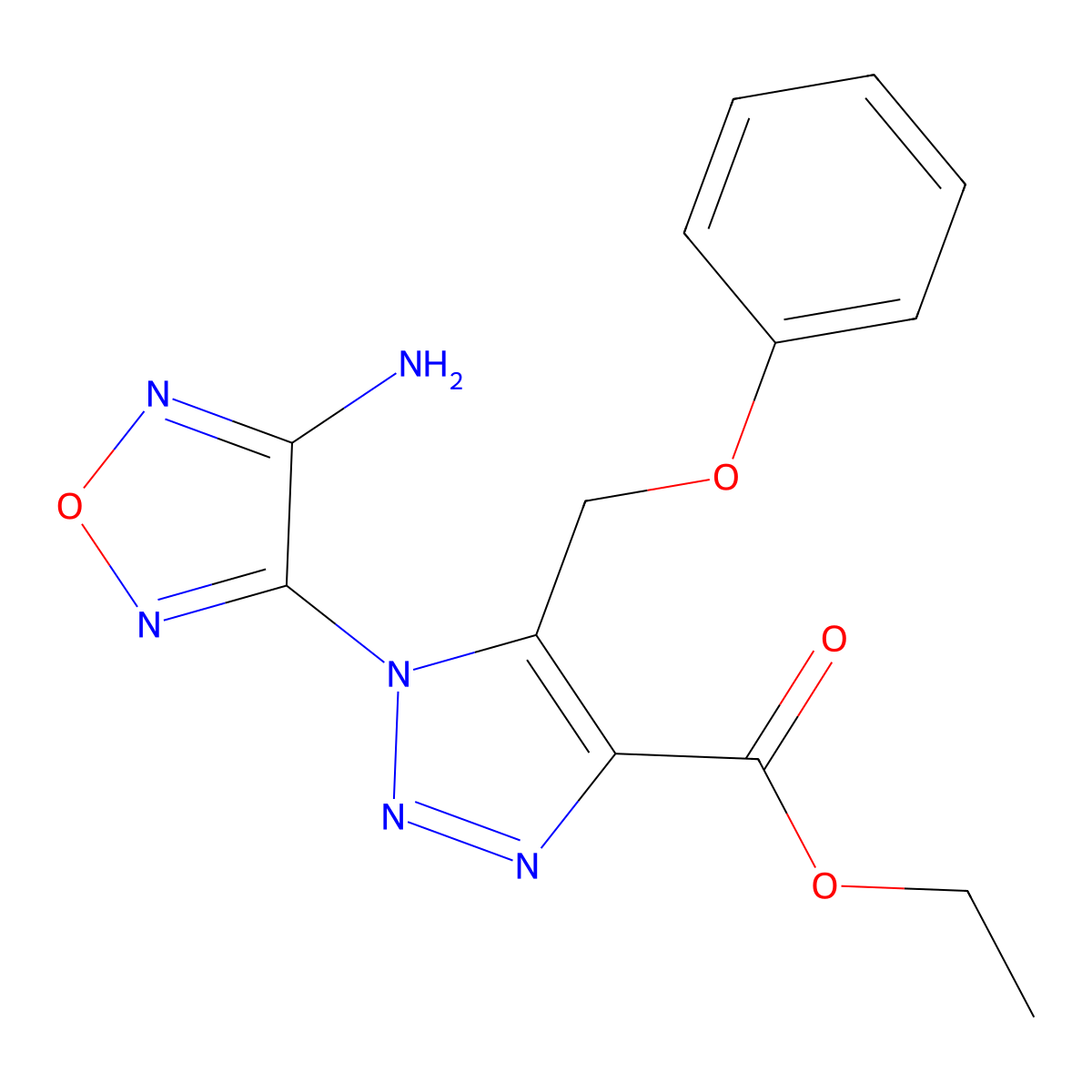 1-(4-Amino-1,2,5-oxadiazol-3-yl)-5-(phenoxymethyl)-4-triazolecarboxylic acid ethyl ester molecular structure, CAS 339311-63-6