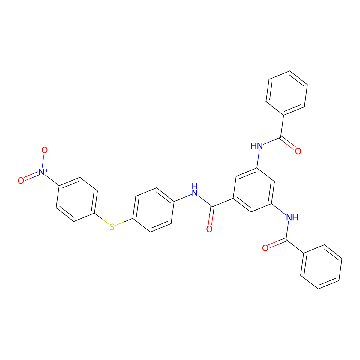 3,5-dibenzamido-N-[4-(4-nitrophenyl)sulfanylphenyl]benzamide molecular structure, CAS 339317-70-3