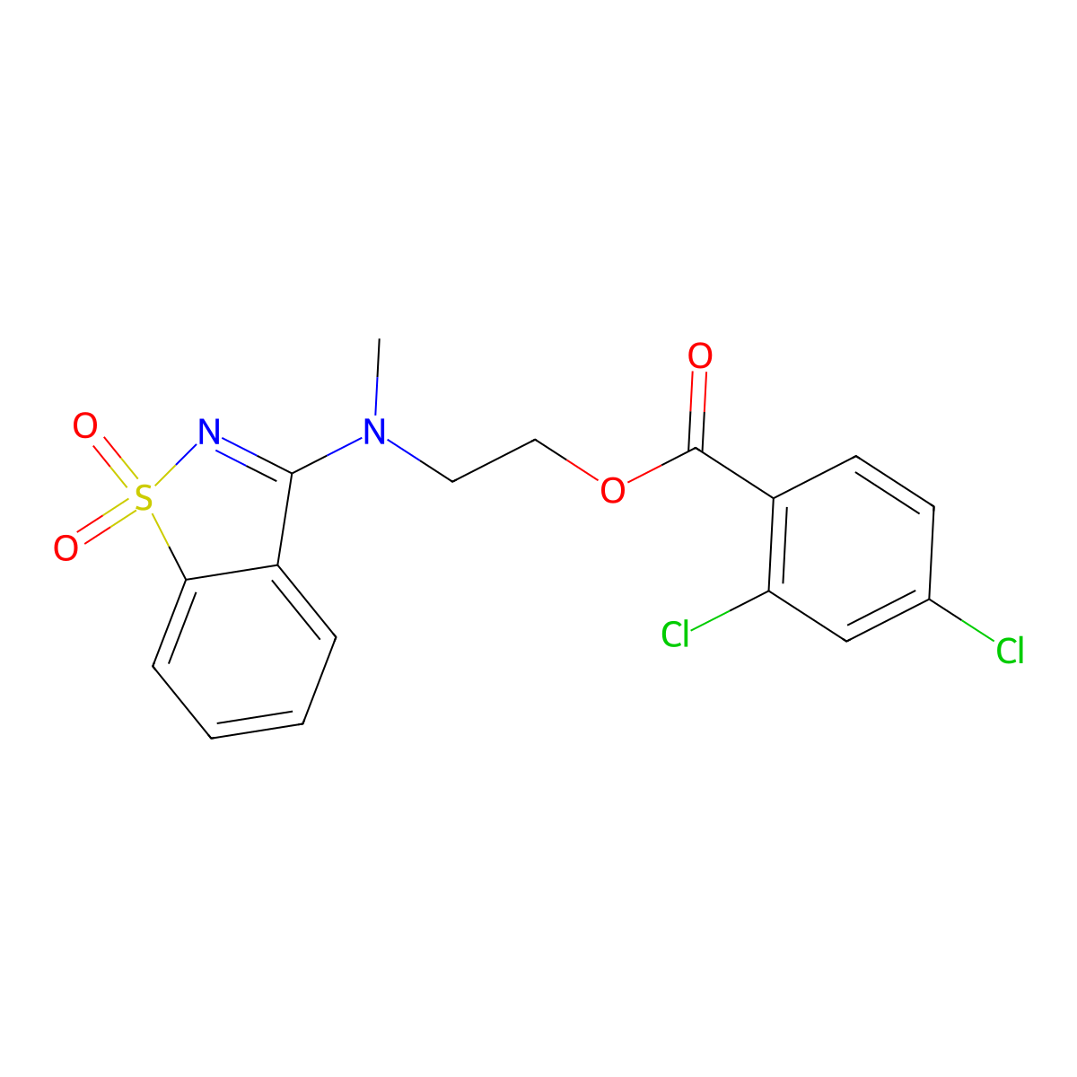 2-[(1,1-Dioxido-1,2-benzothiazol-3-yl)(methyl)amino]ethyl 2,4-dichlorobenzoate molecular structure, CAS 339320-92-2