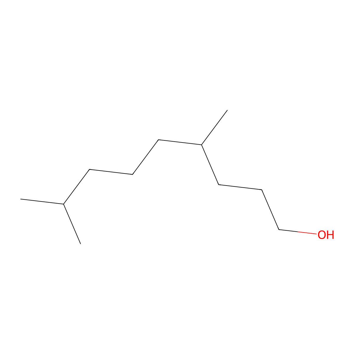 4,8-Dimethylnonan-1-ol molecular structure, CAS 33933-80-1