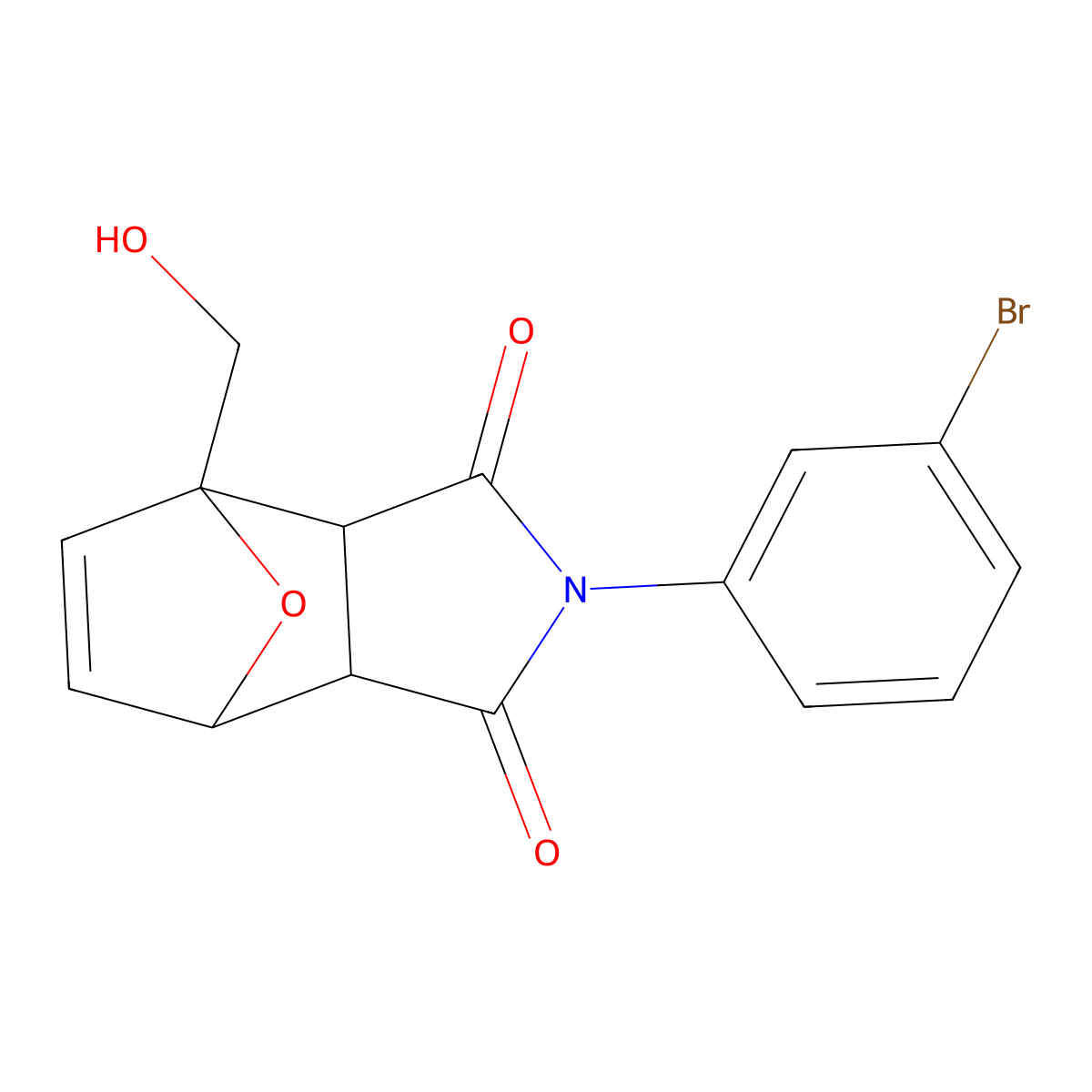 2-(3-bromophenyl)-4-(hydroxymethyl)-3a,4,7,7a-tetrahydro-1H-4,7-epoxyisoindole-1,3(2H)-dione molecular structure, CAS 339334-81-5