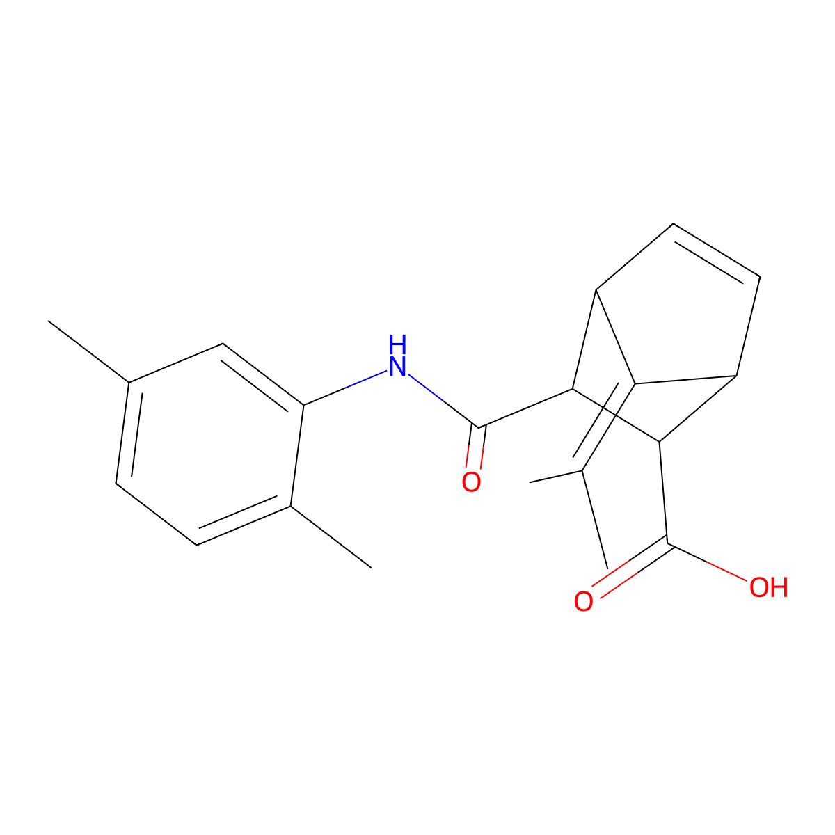 3-[(2,5-Dimethylanilino)carbonyl]-7-(1-methylethylidene)bicyclo[2.2.1]hept-5-ene-2-carboxylic acid molecular structure, CAS 339334-82-6