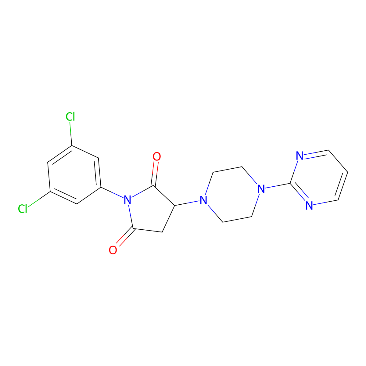 1-(3,5-Dichlorophenyl)-3-(4-pyrimidin-2-ylpiperazin-1-yl)pyrrolidine-2,5-dione molecular structure, CAS 339335-94-3
