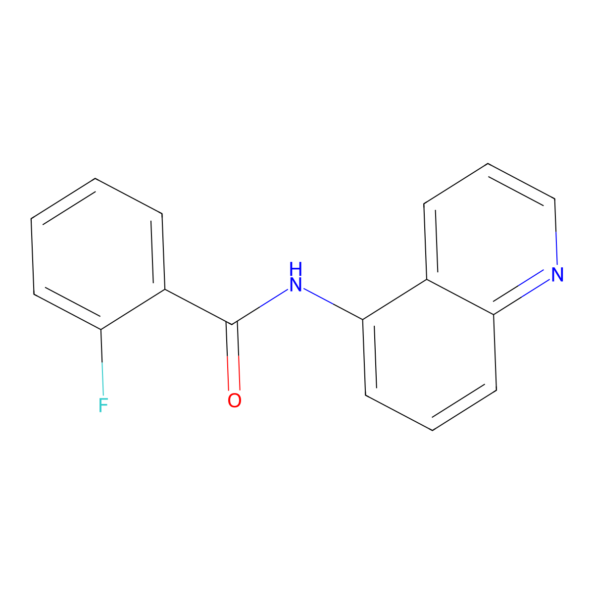 2-fluoro-N-(quinolin-5-yl)benzamide molecular structure, CAS 339336-27-5
