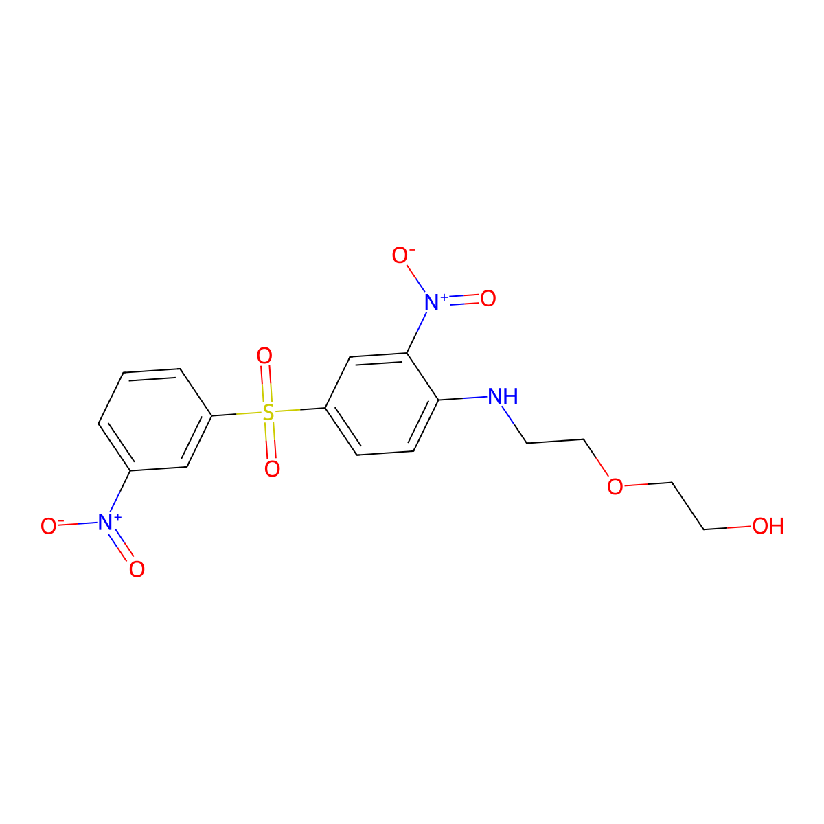 2-[2-[2-Nitro-4-(3-nitrophenyl)sulfonylanilino]ethoxy]ethanol molecular structure, CAS 339337-62-1