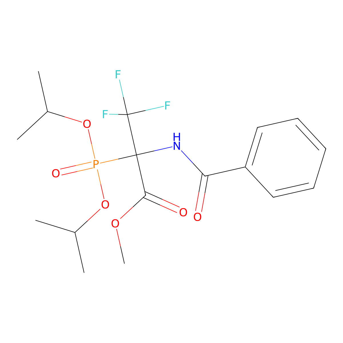 Methyl 2-(benzoylamino)-2-(diisopropoxyphosphoryl)-3,3,3-trifluoropropanoate molecular structure, CAS 339339-42-3