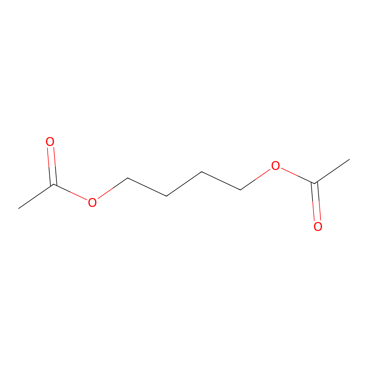 Butylene glycol diacetate molecular structure, CAS 33934-62-2