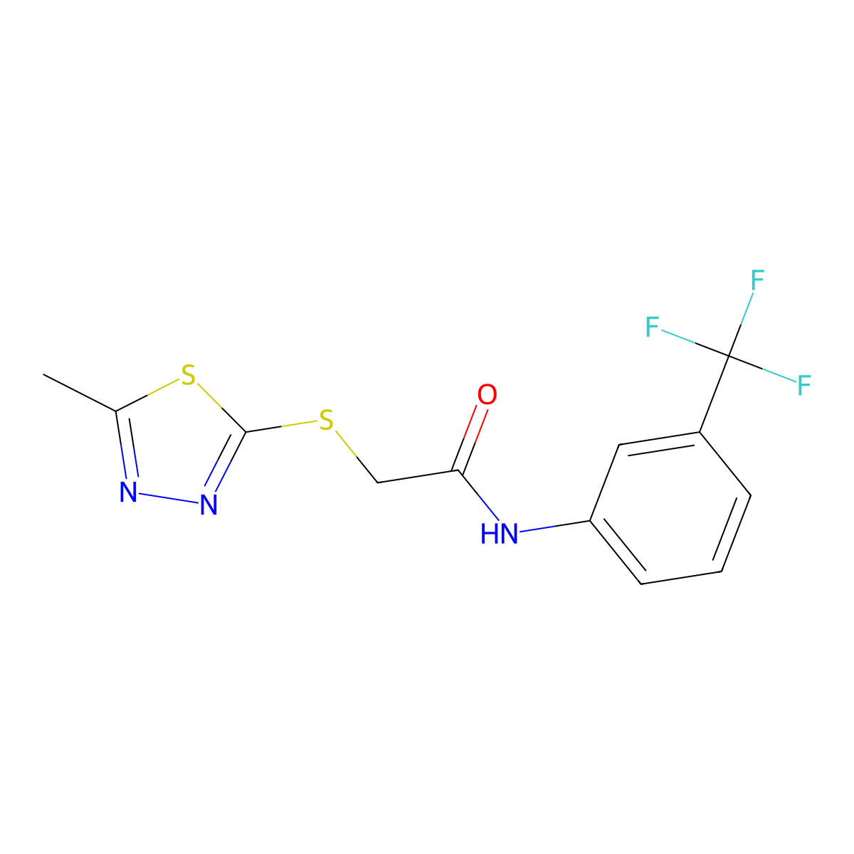 2-[(5-methyl-1,3,4-thiadiazol-2-yl)sulfanyl]-N-[3-(trifluoromethyl)phenyl]acetamide molecular structure, CAS 339340-88-4