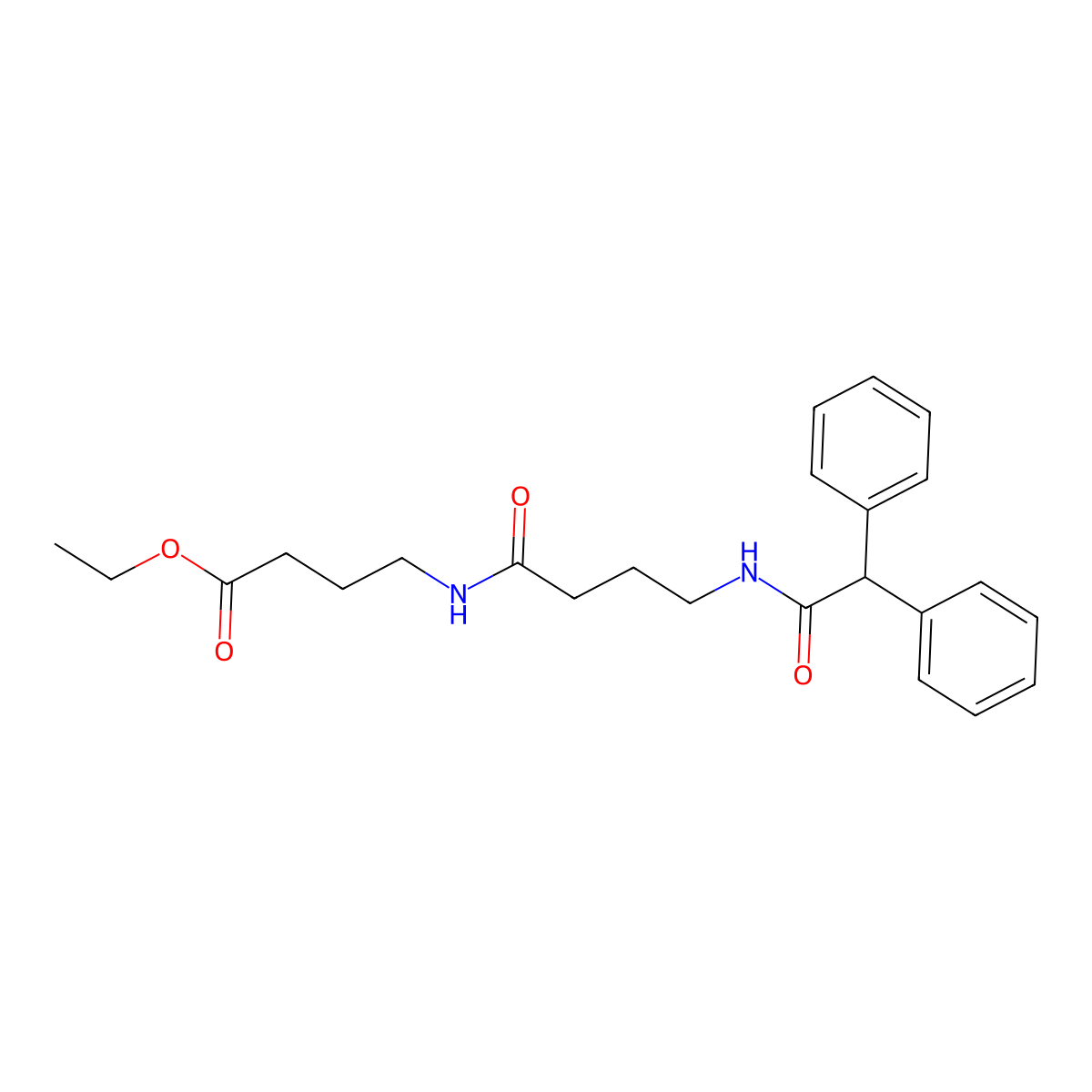 Ethyl 4-({4-[(diphenylacetyl)amino]butanoyl}amino)butanoate molecular structure, CAS 339346-09-7