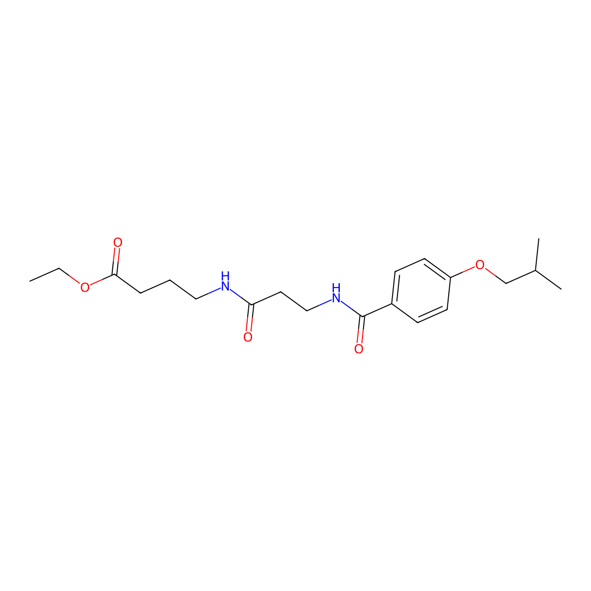 Ethyl 4-[3-[[4-(2-methylpropoxy)benzoyl]amino]propanoylamino]butanoate molecular structure, CAS 339346-10-0