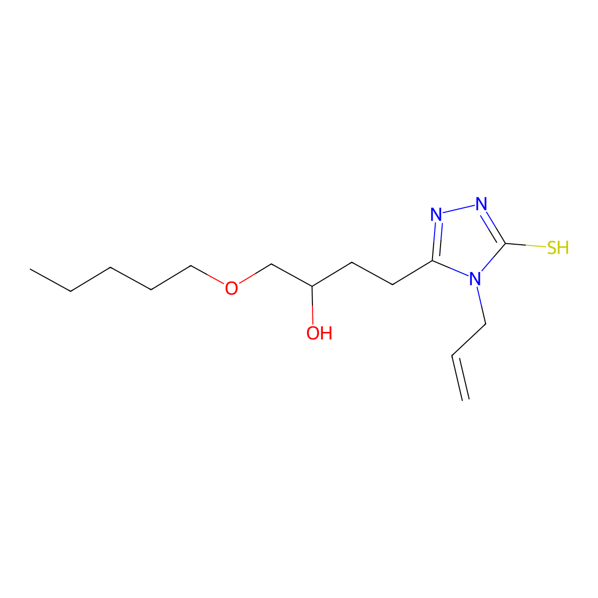 1-(pentyloxy)-4-[4-(prop-2-en-1-yl)-5-sulfanyl-4H-1,2,4-triazol-3-yl]butan-2-ol molecular structure, CAS 339347-76-1