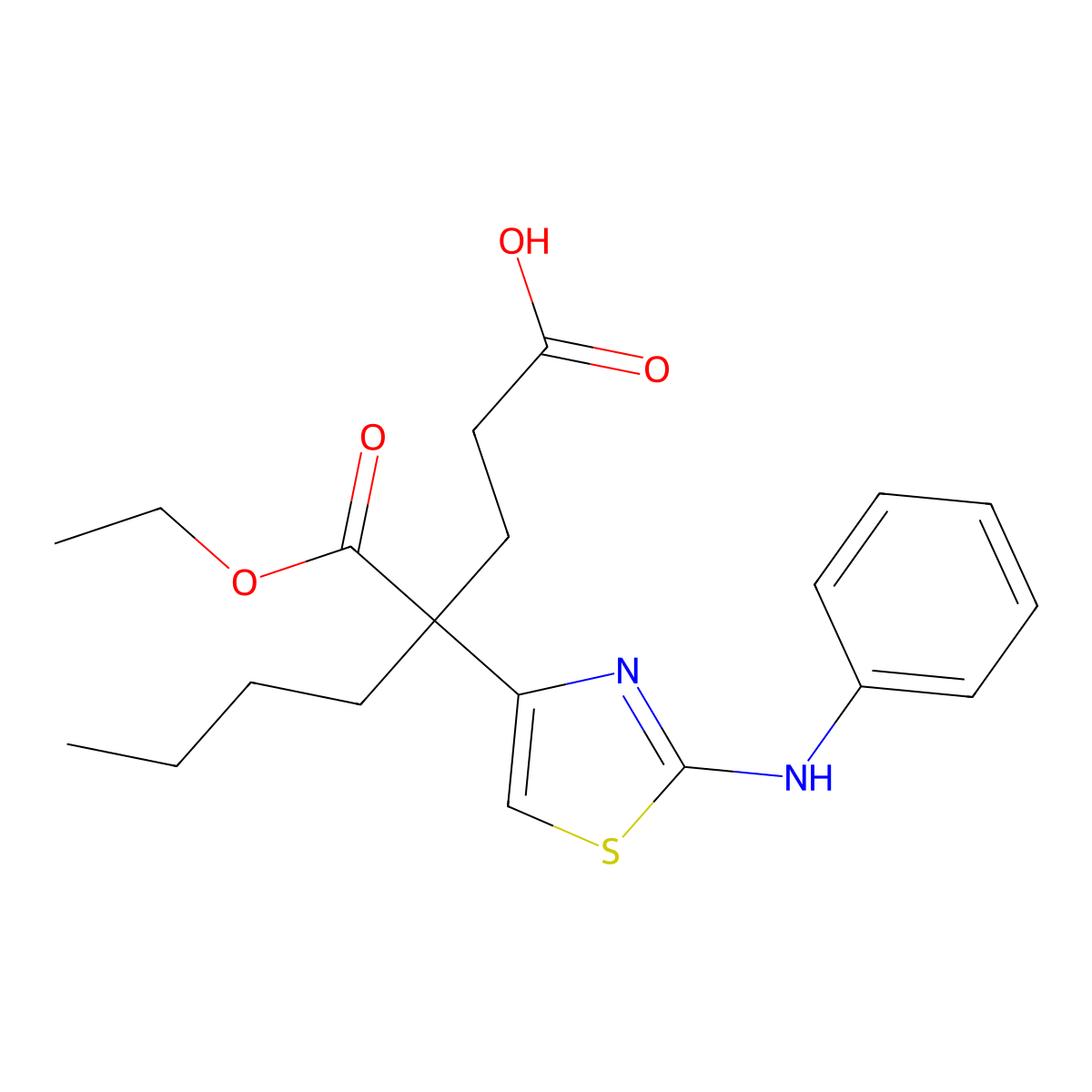 4-(Ethoxycarbonyl)-4-[2-(phenylamino)-1,3-thiazol-4-yl]octanoic acid molecular structure, CAS 339347-79-4